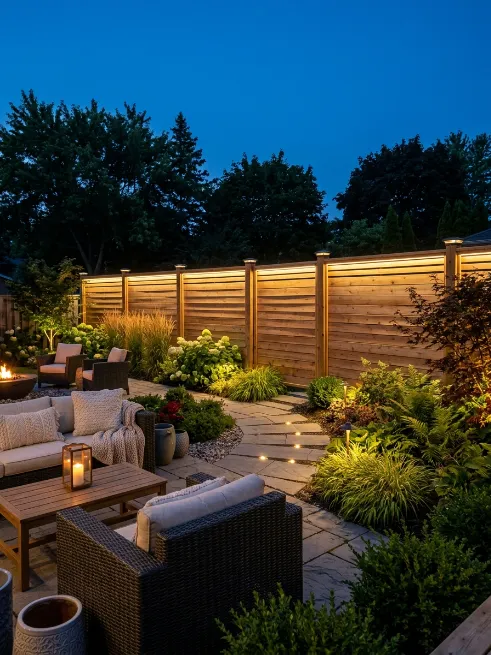 Fence with built in lighting