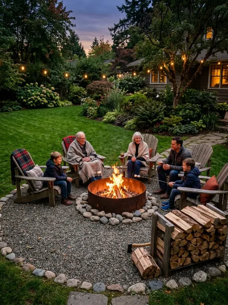 Fire pit made from a steel ring