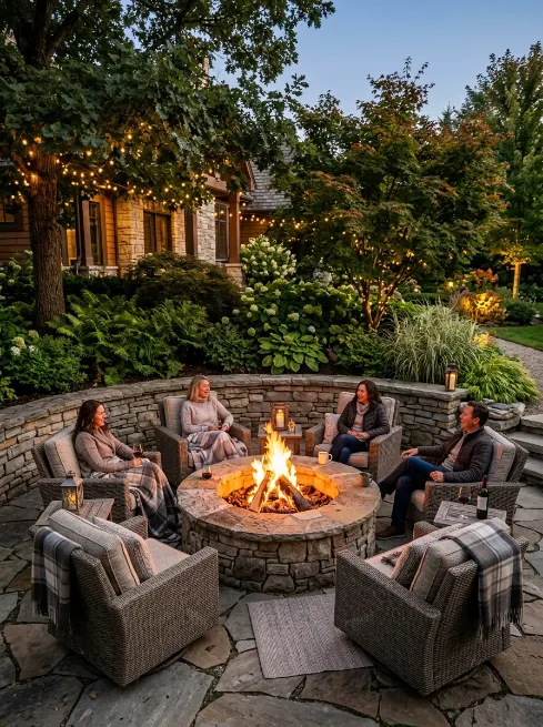 Fire pit as the focal point