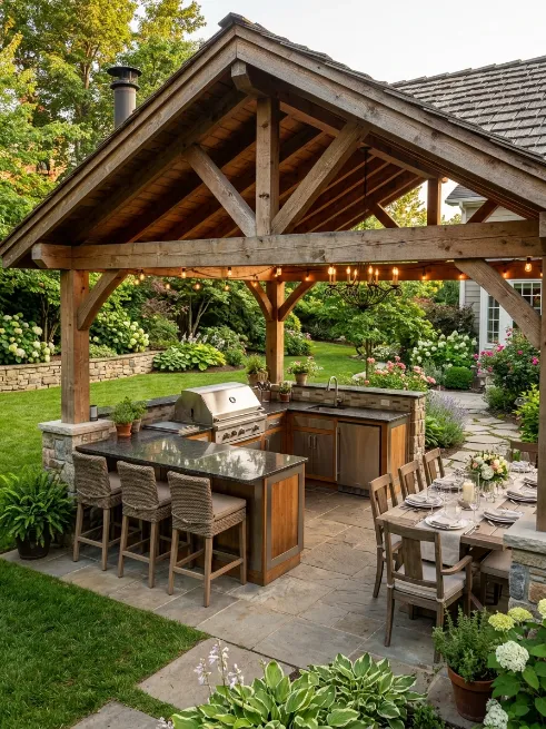 Gazebo outdoor kitchen