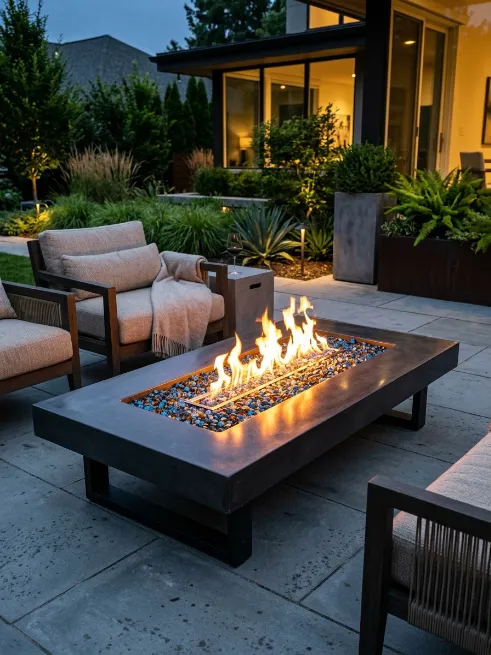 Glass bead fire pit