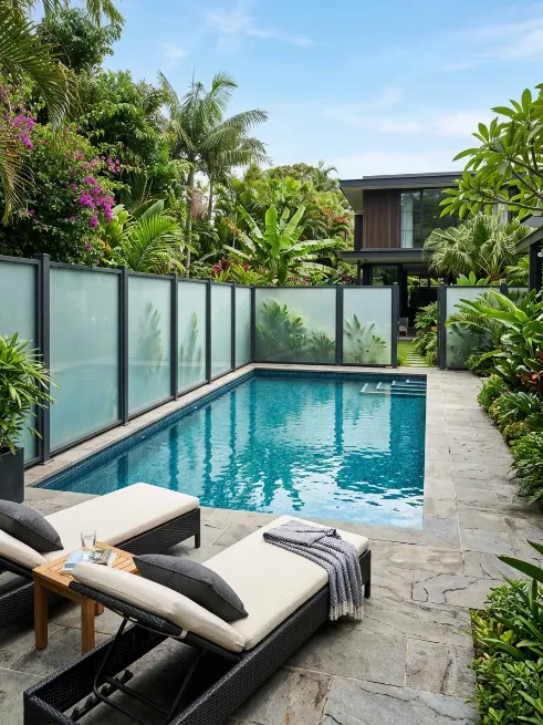 Glass panel fence