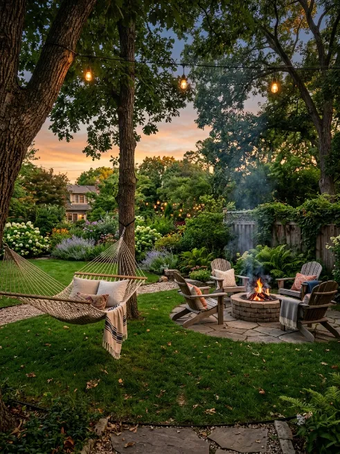 Hammock and fire pit combo
