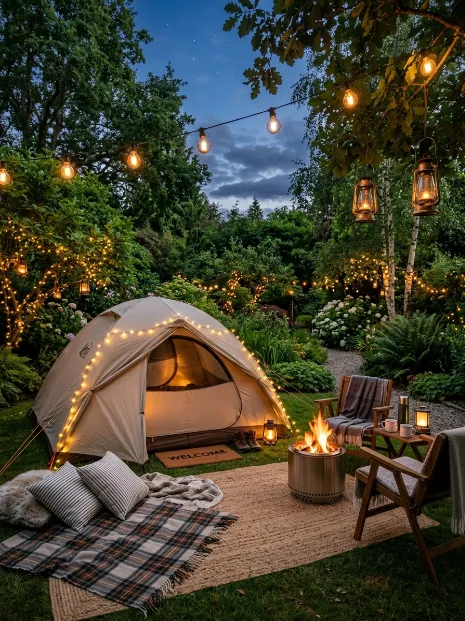 Hang fairy lights or lanterns