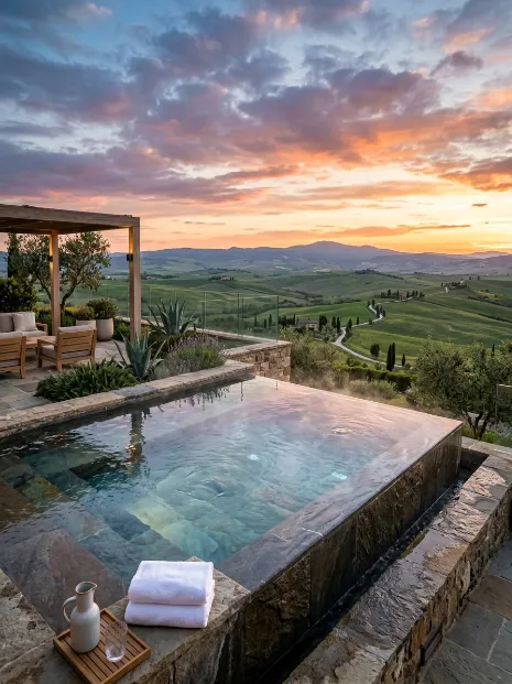 Infinity edge hot tub