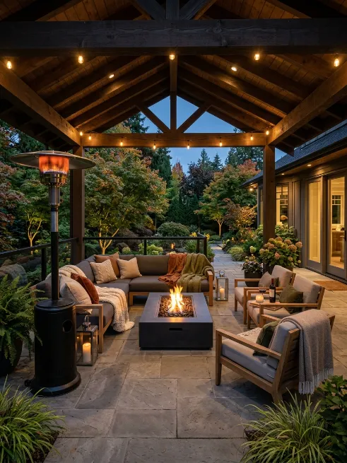 Install heated flooring or outdoor heaters