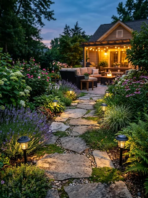 Install solar path lights