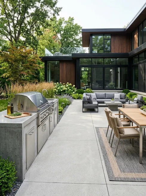 Install a poured concrete patio base