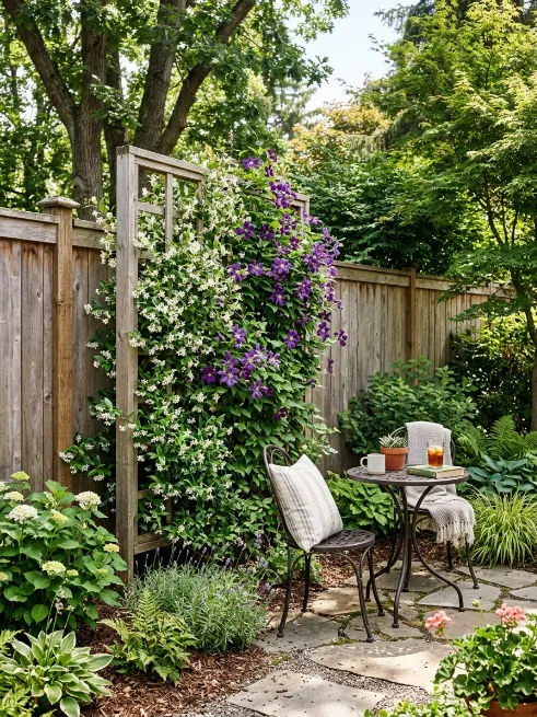 Install a simple trellis for climbing plants