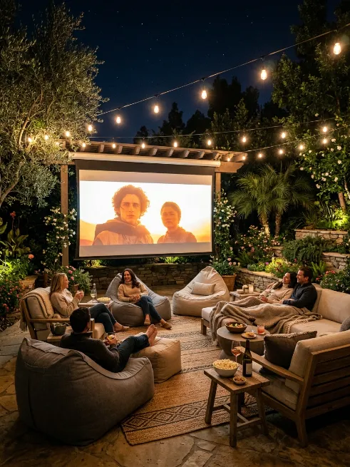 Install an outdoor movie screen
