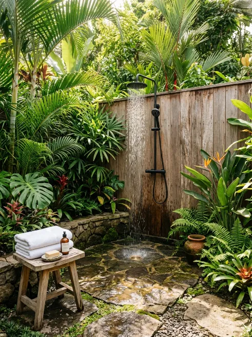 Install an outdoor shower