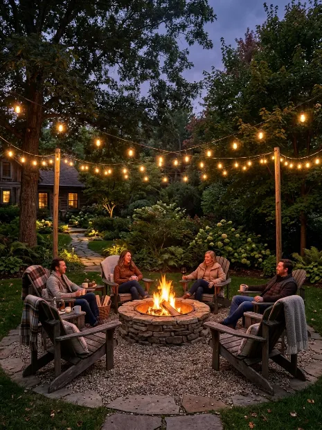 Light up a fire pit circle