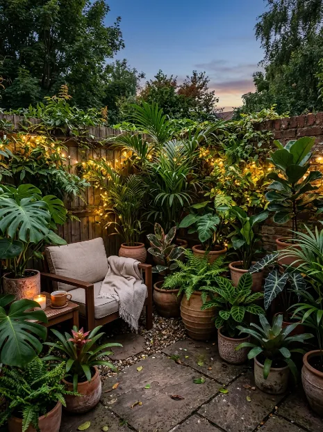 Light up a potted plant corner