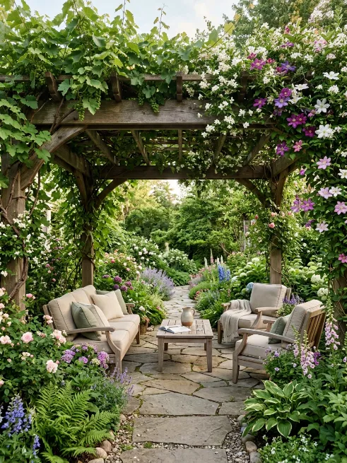 Living green roof pergola