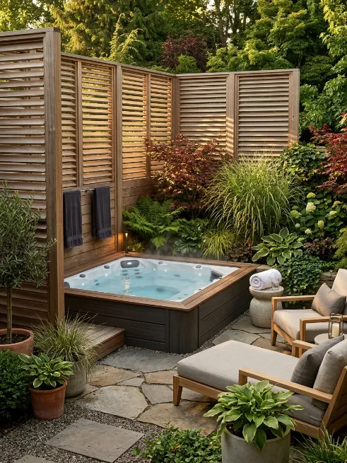 Louvered privacy screens