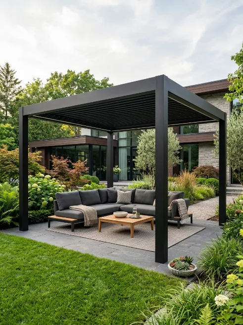 Metal pergola style pavilion