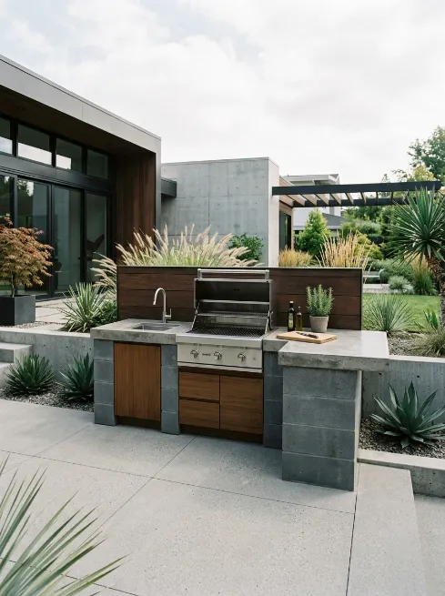 Minimalist concrete kitchen
