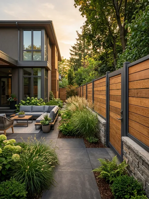Mixed material fence