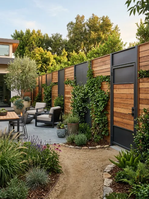 Mixed material fencing