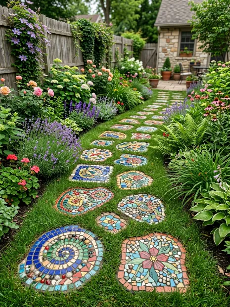 Mosaic stepping stones
