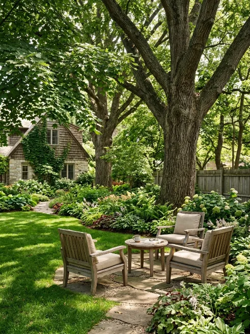 Natural shade from trees