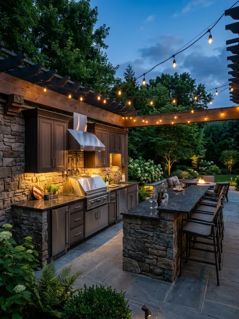 Outdoor kitchen lighting