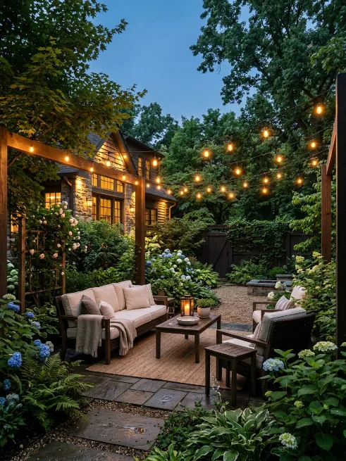 Outdoor string lighting