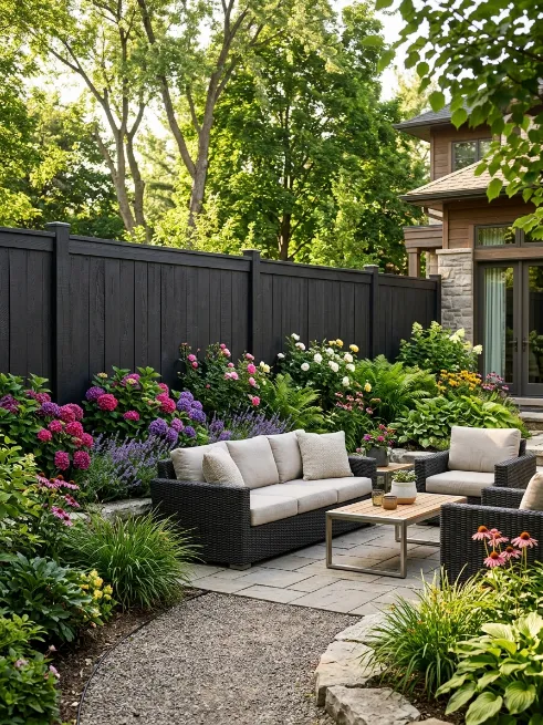 Paint your fence a bold dark color