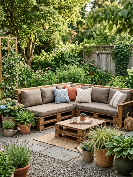 Pallet wood sofa