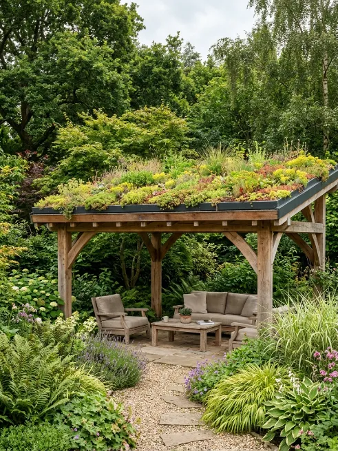 Pavilion with a living roof