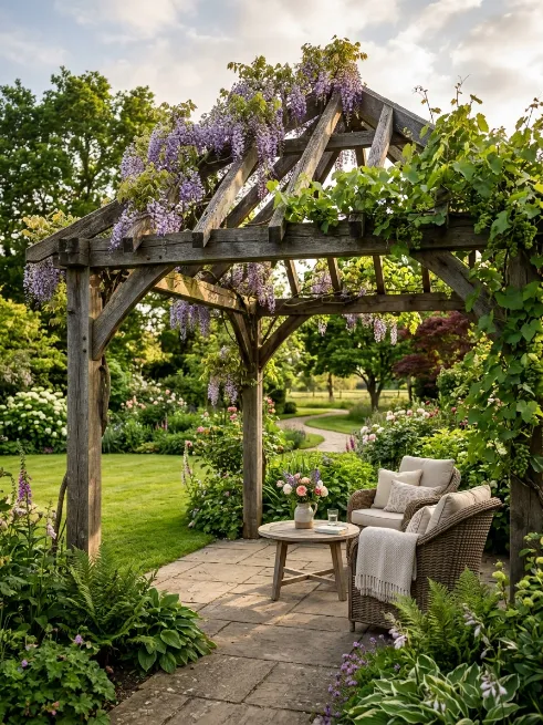 Pergola style gazebo