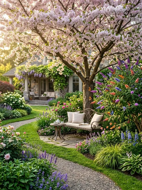 Plant a butterfly bush or flowering tree