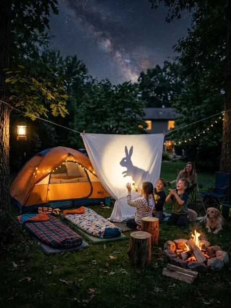 Play shadow puppets by flashlight