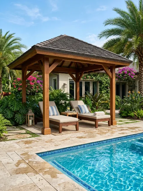 Poolside cabana