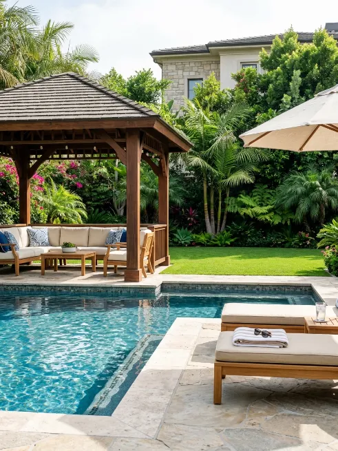 Poolside gazebo
