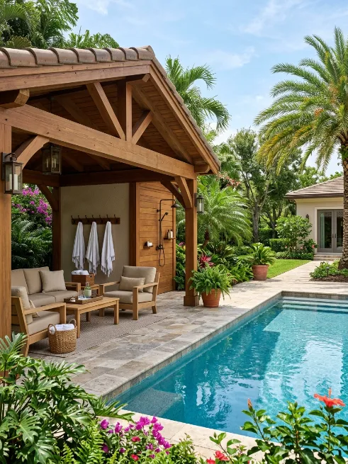 Poolside pavilion