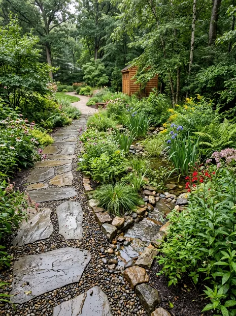 Rain garden walkway