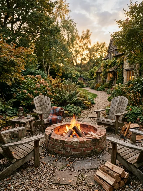 Recycled brick fire pit