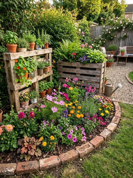 Repurpose old bricks and pallets