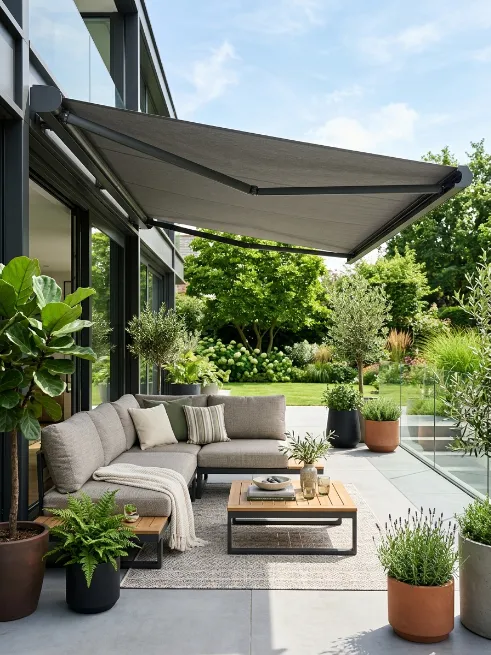 Retractable awnings for flexible coverage
