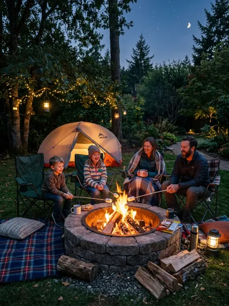 Roast marshmallows over a fire pit