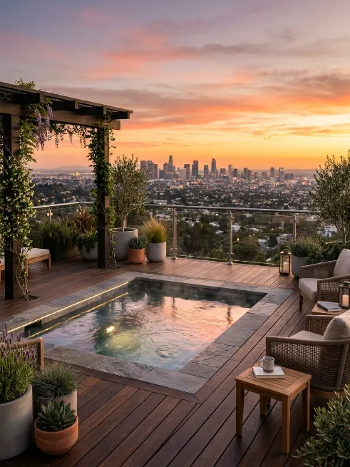 Rooftop hot tub