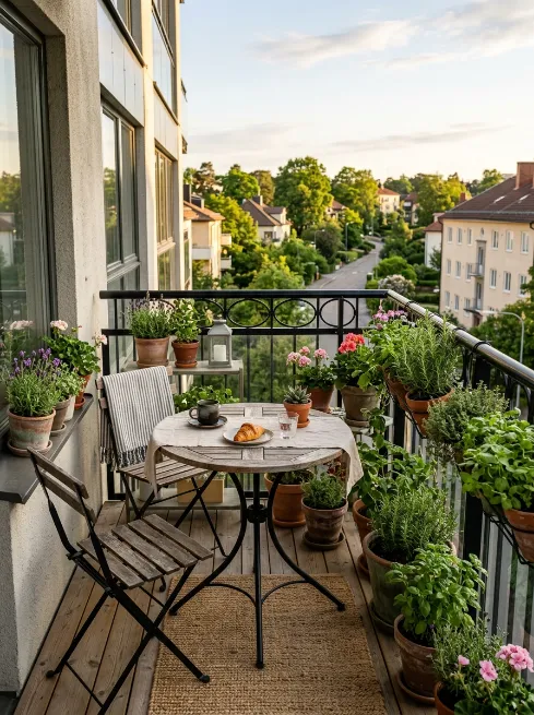 Rooftop or balcony dining corner