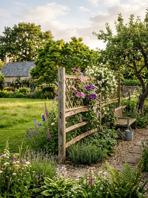 Rustic split rail with lattice top
