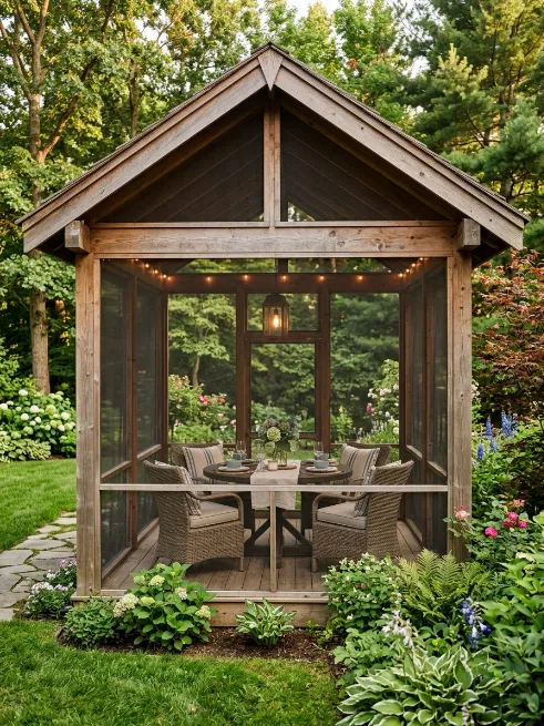 Screened in gazebo