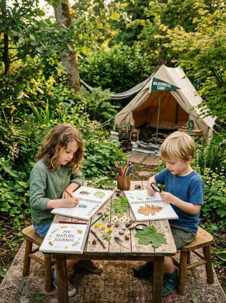 Set up a nature journal station
