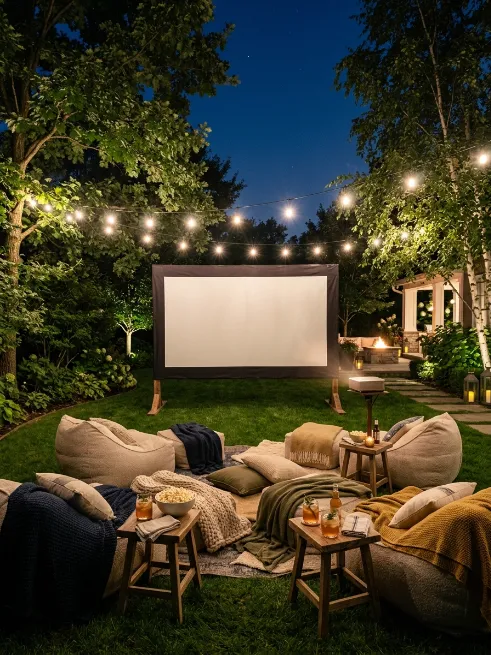 Set up a backyard movie night