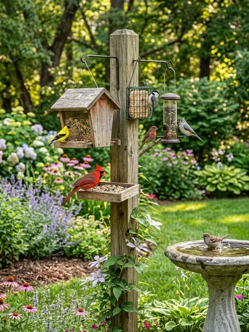 Set up a bird feeding station