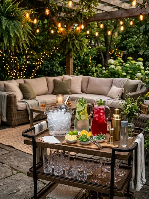 Set up a drink station or mini bar