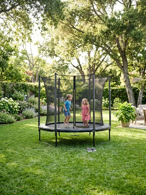 Set up a mini trampoline